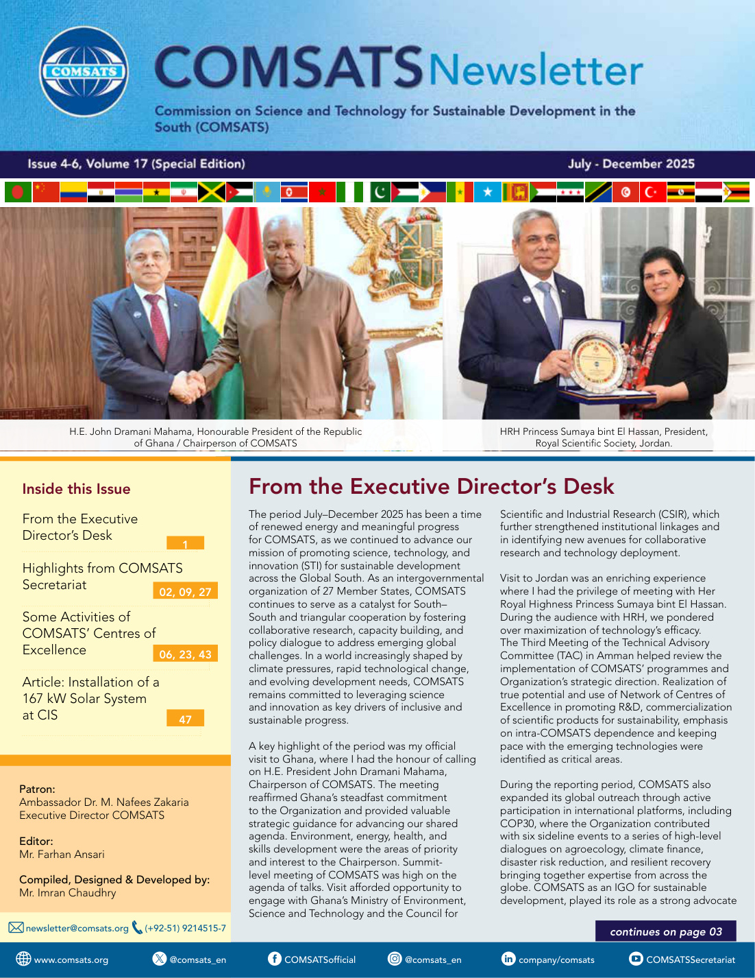 Cover of COMSATS Newsletter — Vol. 17, Issues 4–6